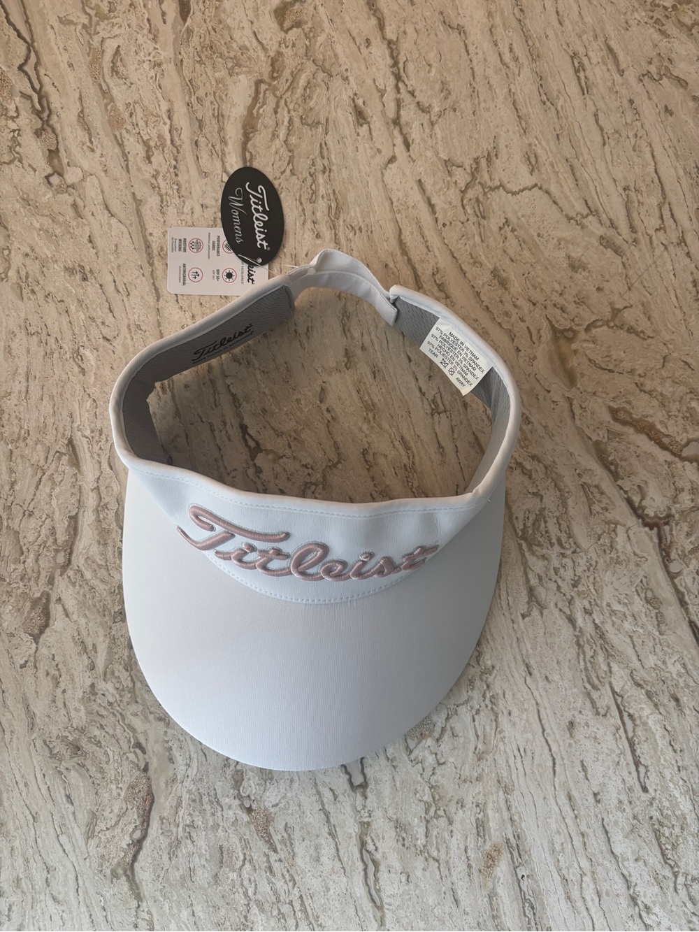 NWT Titleist Women’s Sundrop Golf Visor White Soft Pink Marble